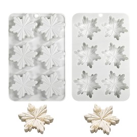mostsom Snowflower Chocolate Molds Gift Box Silicone Molds Madeleine Silicone Bakeware Mold DIY for Candy (D_8.52x5.4x0.6 inch)