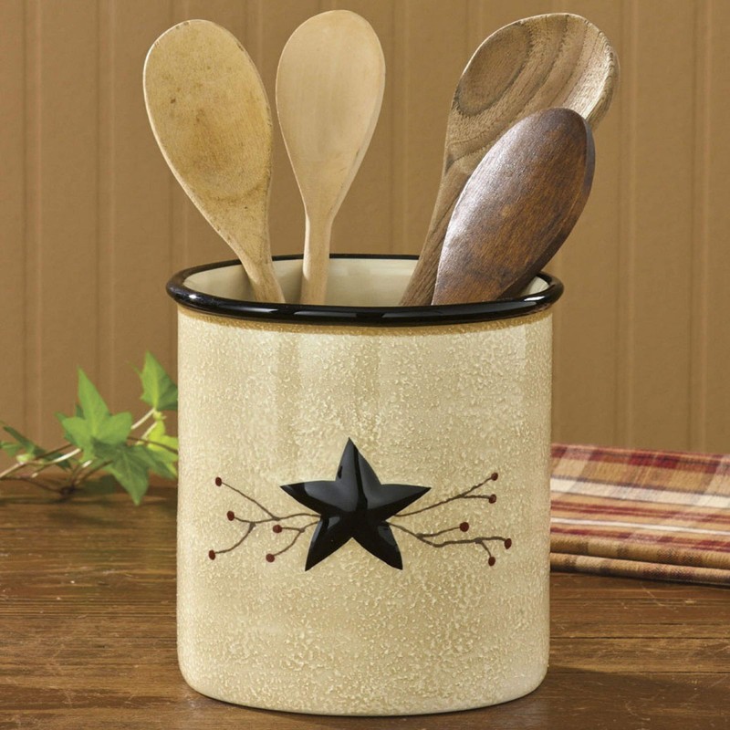 Park Designs Star Vine Utensil Crock | Primitive Farmhouse Decor