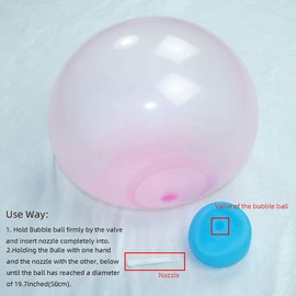 Pack of 3 Inflatable TPR Bubble Balloons, Tear-Resistant Balloons, Stretch Firm Ball, 50 cm / 20 Inches, for Outdoor Play and Ideal for Boys and Girls (3 Pieces)