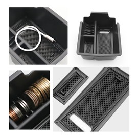 LFOTPP Renaul*t Arkana Armrest Organiser, Centre Console Storage Compartment with Non-Slip Mat, Car Accessories, Centre Armrest Storage Box, Original (Black)