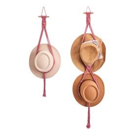 Handmade By Uruba hat hangers for wall (Champagne Pink)