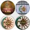 HOMSFOU Sun and Moon Metal Wall Decor 29cm Moon Sun