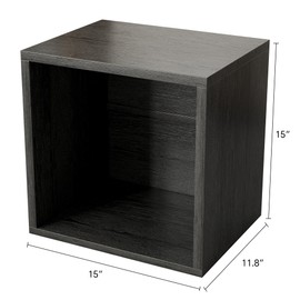 FUSUNBAO Magic DIY Cube Storage Organizer Stackable Cubes for Home Books Clothes Toy-Modular Cubby Storage System-Office Cubical-Bookcase Closet(French Oak,General Cube)