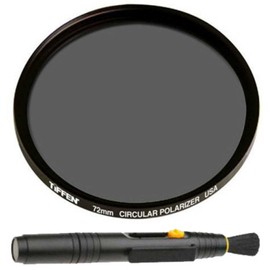 Tiffen 72mm Circular Polarizing Lens Filter and Lens Cleaning Brush Bundle