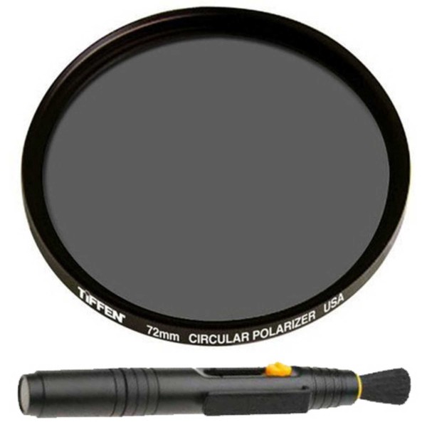 Tiffen 72mm Circular Polarizing Lens Filter and Lens Cleaning Brush