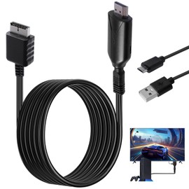 PS1/PS2 to HDMI Adapter Cable, PS1/PS2 to HDMI Converter,Multifunctional PS2 HDMI Adapter Cables Support PS1/PS2 Games Consoles and Projector Monitor TV Multimedia HD Connection 720P/1080P Output