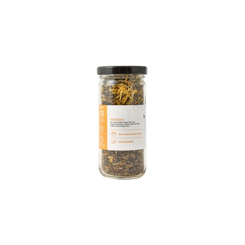 Elderberry Queen Té Verde De Mango Descafeinado De Hojas Sueltas,