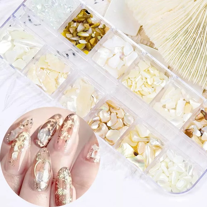 SARATA 12 Rejillas De Uñas De Arte De Piedras Decorativas