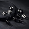 RIOSO 9Pairs Hoop Earrings for Men Stainless Steel Black Men's