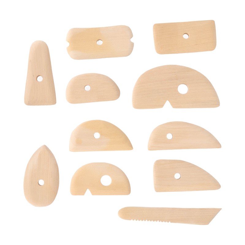 11pcs Pottery Trimming Tool Professional Wood Pottery Foot Shaper Tool