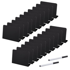 20Pcs Signs Mini Chalkboard, Mini Plastic Display Chalk Board, Signs Small Blackboard, Mini Chalkboard Price Tags Food Stand Labels Buffet Tags, with 2 Marker Pens, for Shop Buffet Bakery Cafe Party
