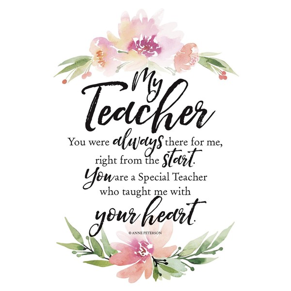 DEXSA My Teacher Wood Plaque with Inspiring Quotes 6"x9" -
