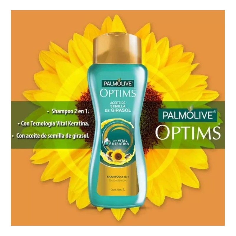 Palmolive Shampoo Palmolive Optims Con Semilla De Girasol 1 L