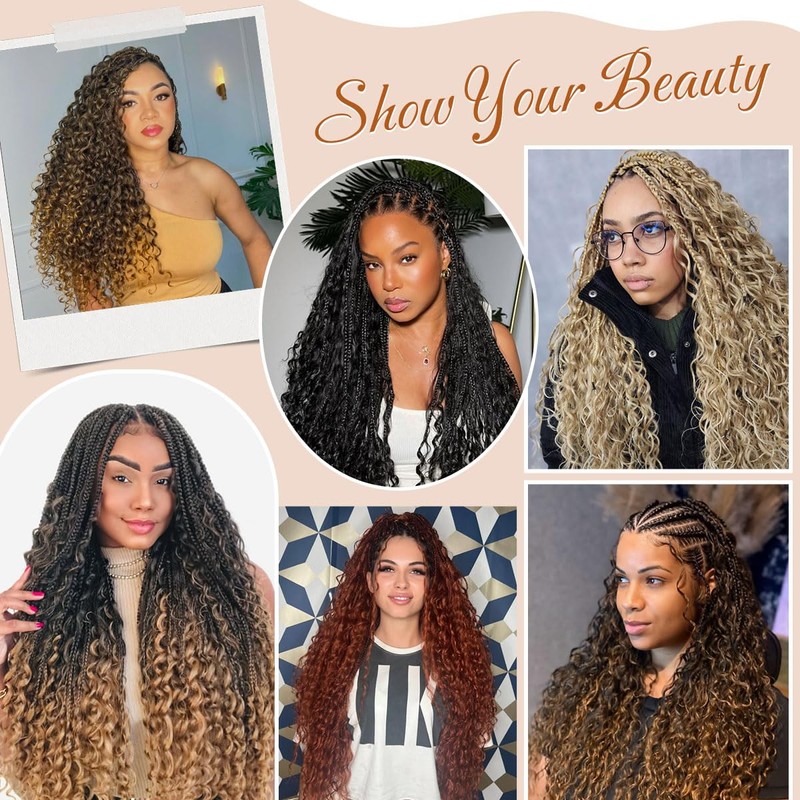 Auburn to Honey Blonde Boho Pre Stretched Braiding Hair 26"