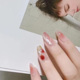 Set of 24 Nail Tips, Cute Rose Flower Nails, Coming-of-Age Ceremony, Reception, Party, After-Party, Wedding