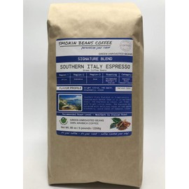 5 Pounds â Espresso Blend â Southern Italy â Unroasted Green Coffee Beans â 3-Region Trio â Africa, Indonesia, Asia â Flavor Profile Bright Citrus, Red Apple, Blackberry, Clove â Includes Burlap Bag