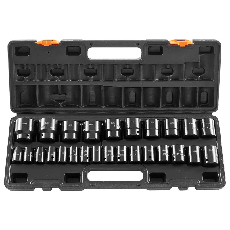 26 Piece 1/2 Inches Impact Socket Set Rugged Construction for