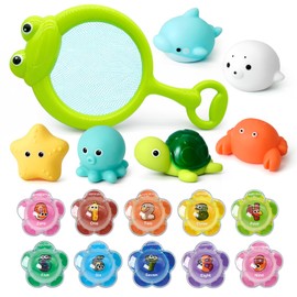 No Hole No Mould Baby Bath Toys, 17 Pcs Bath Toys Bathtub Alphabet Letters Set, Toddler Kids Swimming Pool Toys Sea Animals Water Play Toys for Boys Girls