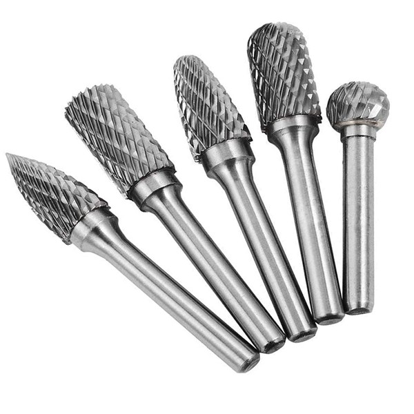 5pcs Rotary Point Burr Set Die Grinder Bit with 10