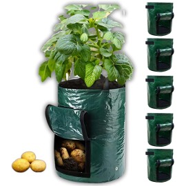 SunVara Potato Grow Bags Garden Waterproof Reusable Vegetable Plant Pots Fruits 5 Pack