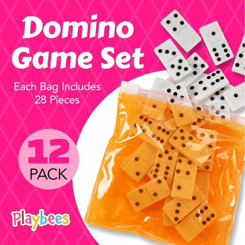 Playbees Domino Game Set Pack of 12 Each Bag includes