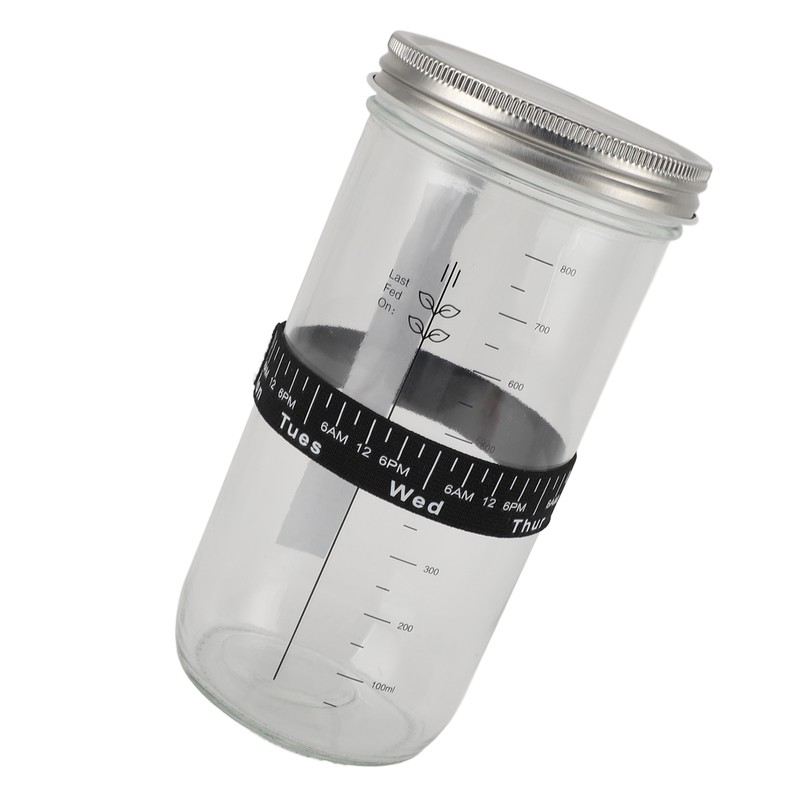 Sourdough Bread Starter Kit 34oz Glass Jar with Lid Date