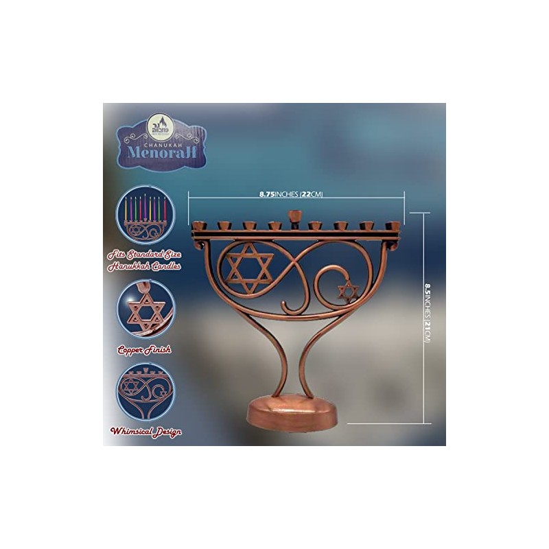 Ner Mitzvah Whimsical Hanukkah Menorah – Menorá para vela Janucá