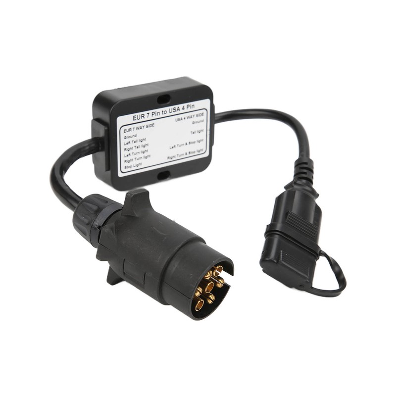 Trailer Connector European 7 Pin to American 4 Pin Taillight