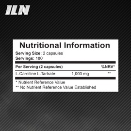 L Carnitine - 1000mg L-Carnitine Tartrate Supplement for Men and Women - Vegetarian & Vegan Carnitine Capsules - 6 Month Supply of L Carnitine 1000mg (360 Vegan Capsules)
