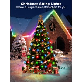 ROSCOO 300 LED String Lights Outdoor, 100FT Multicolor Christmas Lights for Outside with Remote, Timer Memory Function, 8 Modes Waterproof Fairy Lights Plug in, for Xmas Tree Bedroom Patio Party