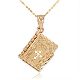 Pendant Christian Miniature Readable Bible Necklace Holy Bible Book Pendant Necklace Prayer Christian Scripture Silver