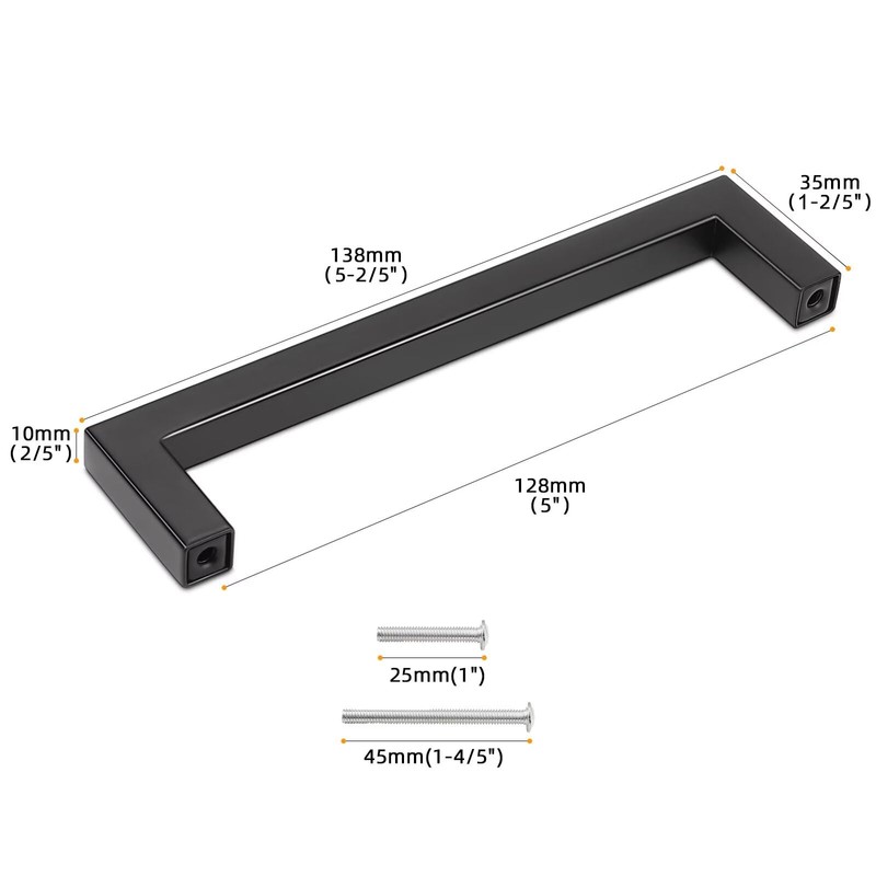 Gobrico 10 Pack Matte Black Cabinet Handles 5" Cabinet Pulls,