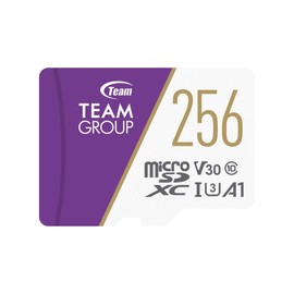 Team MicroSDXC Card, 256 GB, High Speed Transfer, UHS-1, U3, V30, A1 Compatible, Switch Operation Verified, 10 Year Limited Warranty in Japan, SD Converter Adapter Included