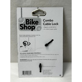 Bike Shop New Bike Shop Combo Cable Lock Security 4’ x 8mm Steel Cable (SH4)