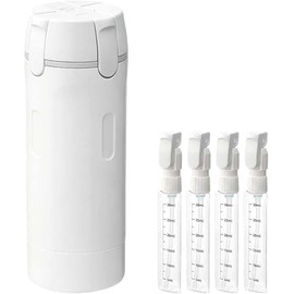 Dispensador de viaje 4 en 1, paquete de 4 botellas de viaje de 30 ml para artículos de cambiador, recipientes a prueba de fugas, recipientes portátiles para champú loción acondicionador crema (blanco)