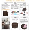 Thgonwid Unstuffed Faux Leather Pouf Cover, Handmade Footstool Ottoman Storage
