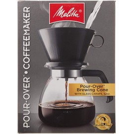 Melitta 52 oz. Pour-Over Coffee Brewer with Glass Carafe, Black