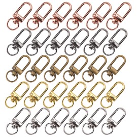 30pcs Metal Lobster Claw Clasps Swivel Lanyards Trigger Snap Hooks Strap for Jewelry Purse Making DIY Bags Keychain Key Rings Art Crafts (Multicolour)