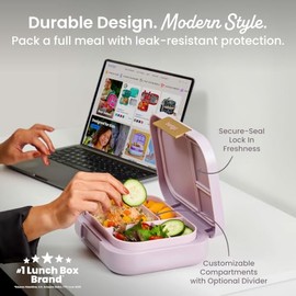 Bentgo Moderna y versátil fiambrera de estilo bento de 4 compartimentos para adultos y adolescentes, a prueba de fugas, sin BPA, superficie mate y... 