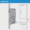 lockzz Mortice Lock Deadlock Right for Room Door Latch +