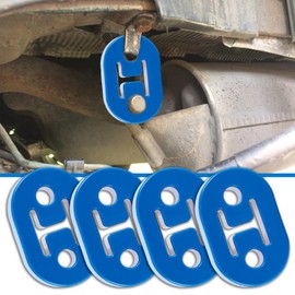 Piburth Car Exhaust Hanger, Rubber Insulator Bushing Mount, 2 Holes 0.47 Inch (12mm), Auto Muffler Shock Absorbent Bracket Mount, High-Density Tailpipe Damping Hanger, Universal Fit (4PCS-Blue)