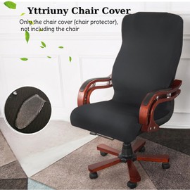 Computer Office Chair Cover，High Stretch Removable Washable Chair Seat，Chair Protector for Home Party Wedding (Dark Grey, Medium)