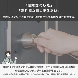 MIWA U9 Cylinder Lock LZ2 Entrance Door Key Replacement LZ LZSP MCY-122 with 3 Keys Silver (HG Color) Replacement Instructions Included