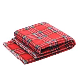 Filersong Checkered Throw Large 2 Piece Fleece Blanket Nordic Thick Small Red Half Blanket Throw Blanket