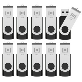 mosDART Paquete de 10 Flash Drives USB 2.0, Negro, 16GB - 10PACK