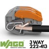 WAGO 222-413 3 Ladder Terminal Block with Lever, 4 mm