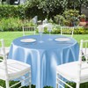 Counfeisly 1 Pack 60 Inch Light Blue Round Tablecloth, Silky