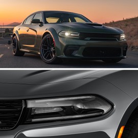 LSAILON Headlight Assembly Replacement Fit For Dodge Charger 2015-2021 Black Housing Clear Lens Driver Side 68214397AB CH2502270