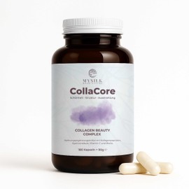 MySilkRoadNature CollaCore Collagen Capsules Type I, II, III & V Peptides with Biotin & Hyaluronic Acid for Shiny Hair Growth Booster & Nail Care 180 Capsules