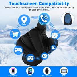 UPhitnis Warm Cycling Gloves Men Women Winter Leisure Touchscreen Cycling Gloves with Thin Lined Windproof & Breathable for Cycling